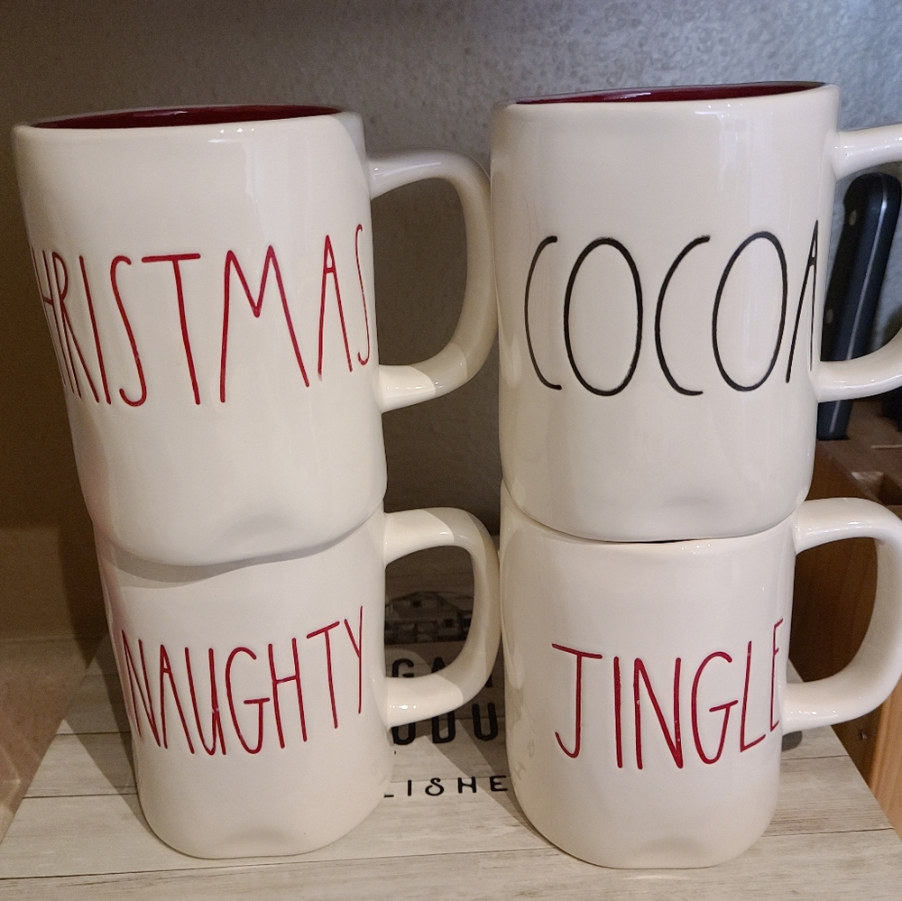 Rae Dunn 4 piece Christmas Mug Set